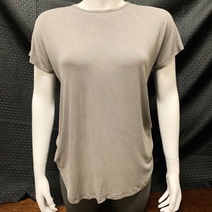 Gray Open Back Loose-Fit Shirt